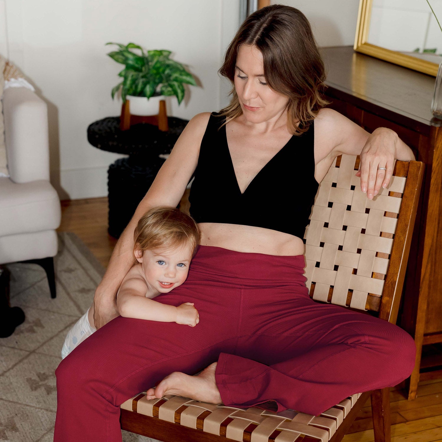 Rib Knit Flex Fit Maternity to Postpartum Flare Legging – ofanorigin