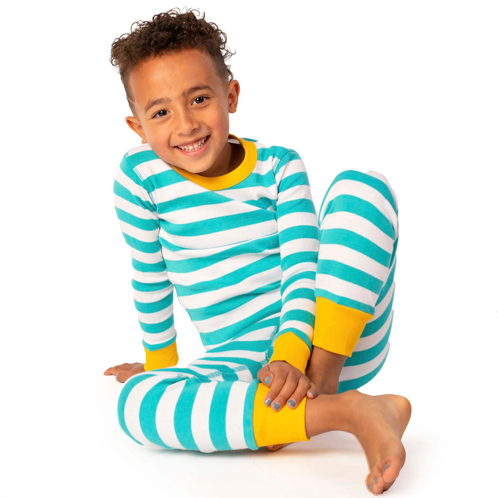 Adorable kids' pajama set with vibrant patterns, perfect for a cozy night's sleep